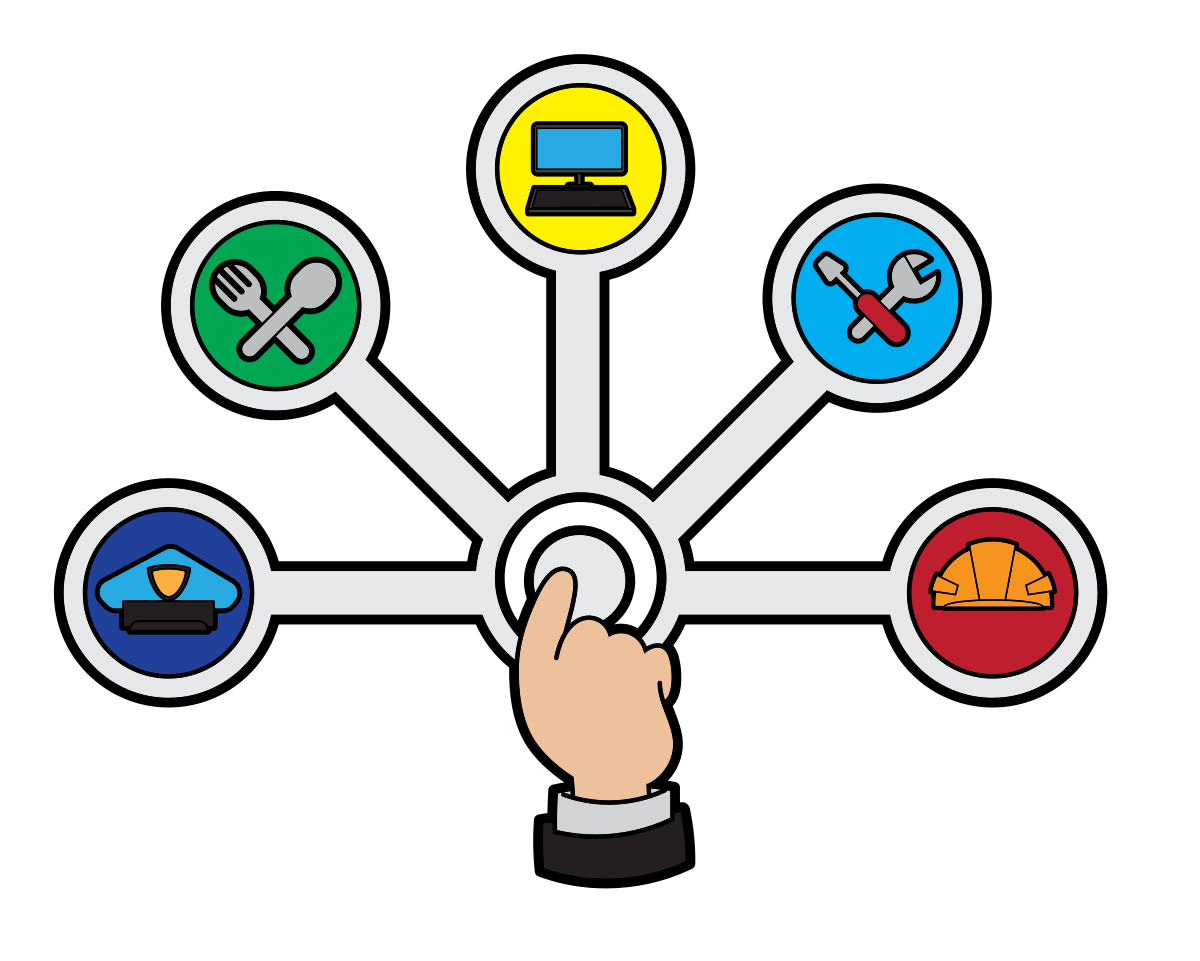 Pushing_The_Buttons_Of_Career_Change_Cartoon.svg Pushing The Buttons Of Career Change Cartoon.svg